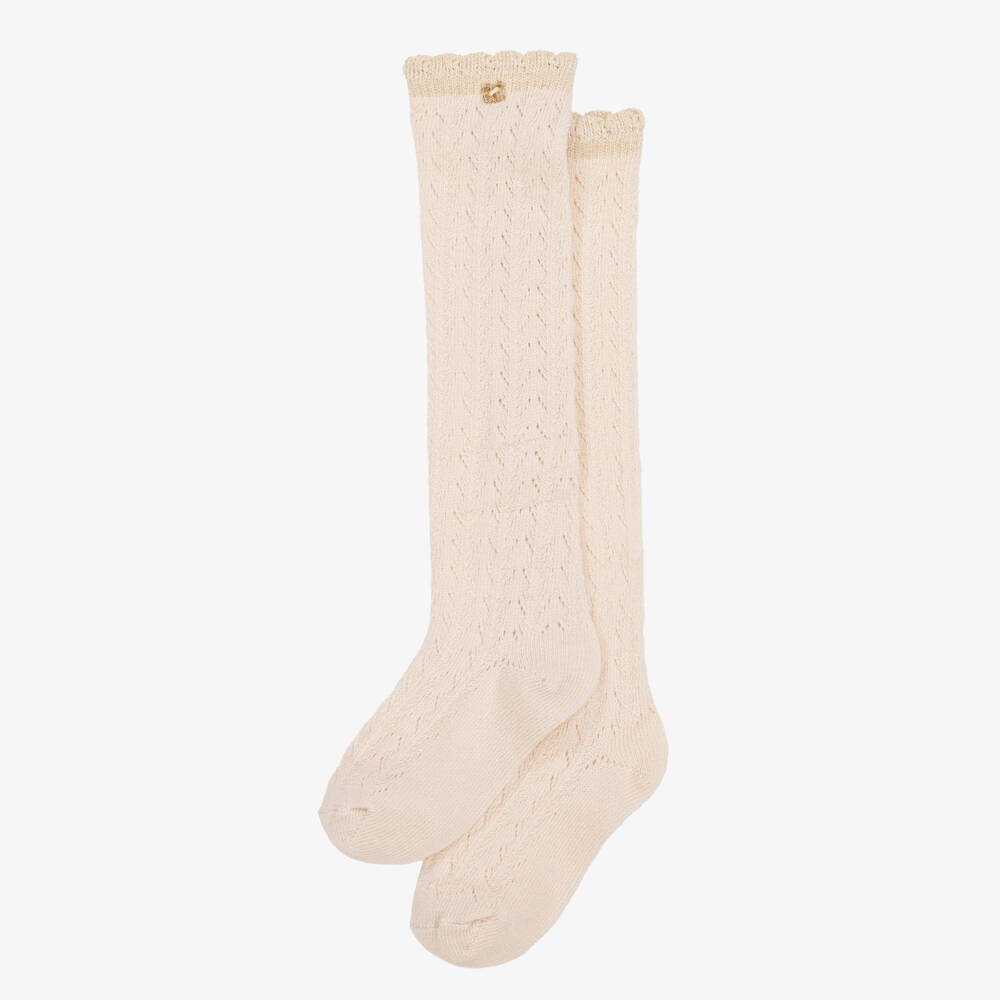 Abel & Lula-جوارب دانتيل محبوكة عاجية للبنات | Childrensalon Outlet