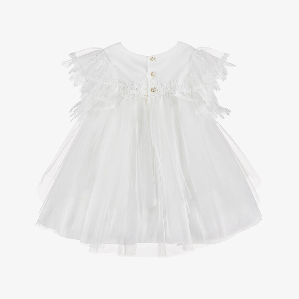 Abel & Lula-Кремовое кружевное платье из тюля для девочек | Childrensalon Outlet