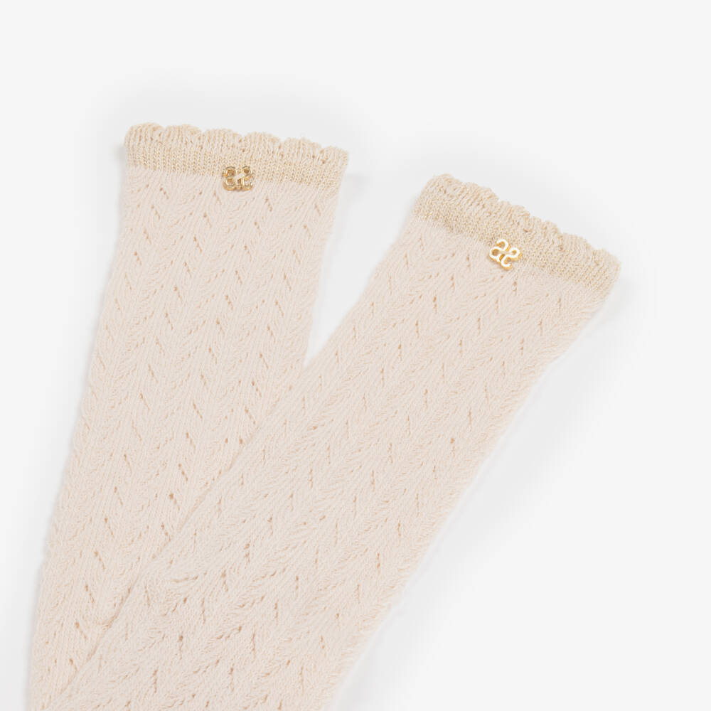 Abel & Lula-جوارب دانتيل محبوكة عاجية للبنات | Childrensalon Outlet