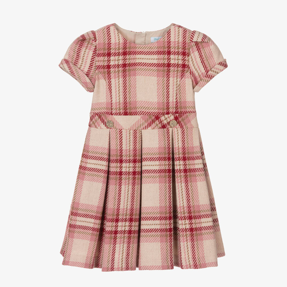 Abel & Lula - Robe ivoire et rose en laine fille | Childrensalon