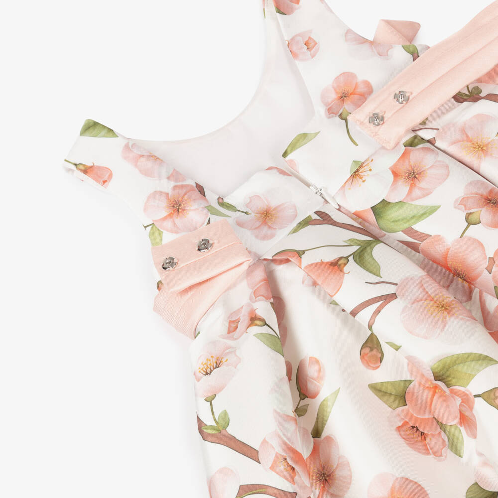 Abel & Lula-Girls Ivory Satin Blossom Dress | Childrensalon Outlet