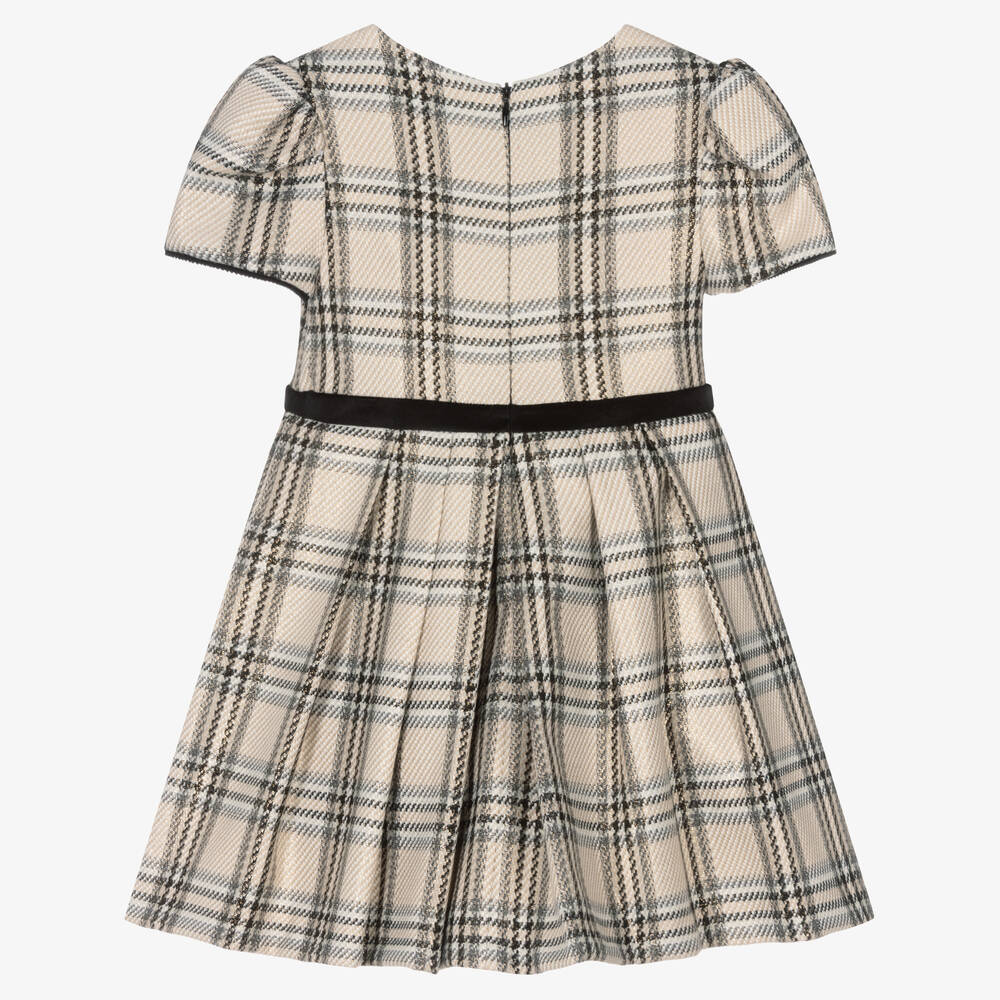 Abel & Lula-Кремовое платье в клетку для девочек | Childrensalon Outlet