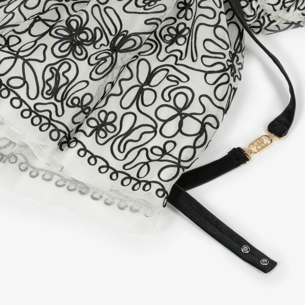 Abel & Lula-فستان تول عاجي مزين بالورود للبنات | Childrensalon Outlet