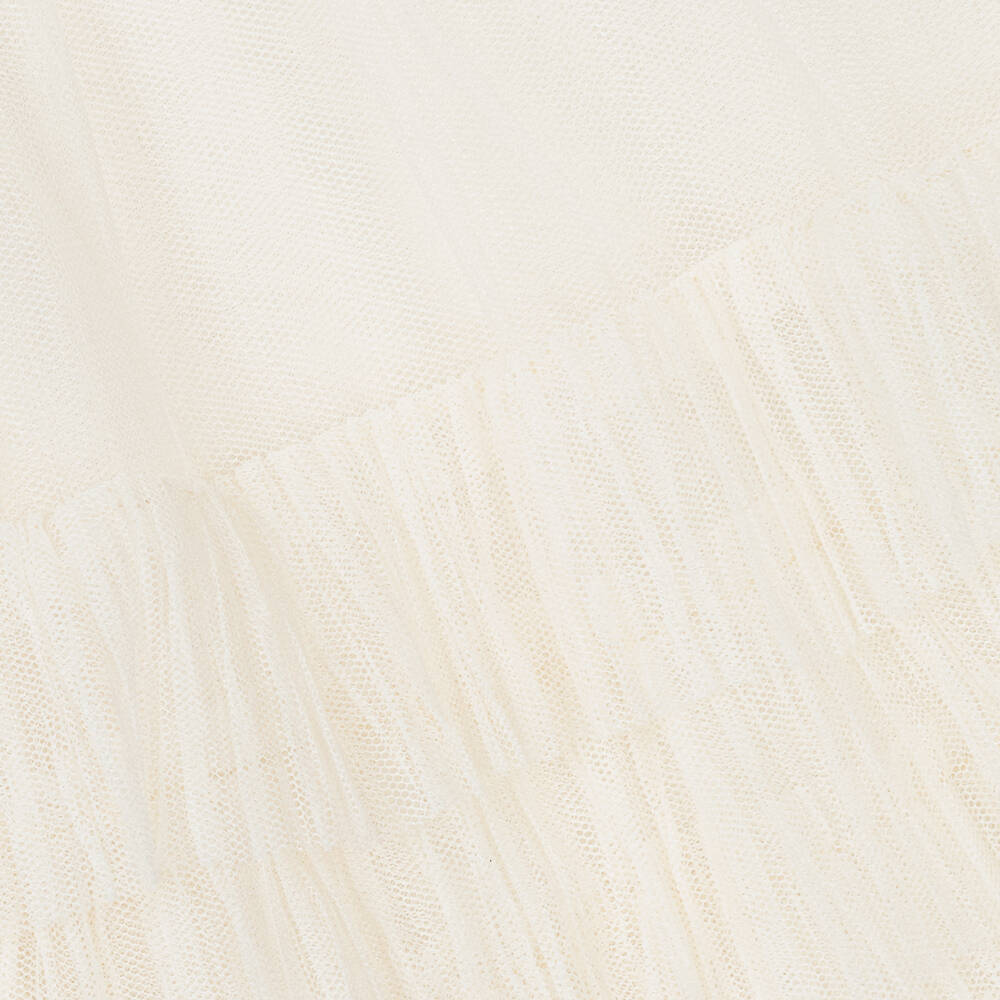 Abel & Lula-Girls Ivory Tulle & Lace Trim Dress | Childrensalon Outlet
