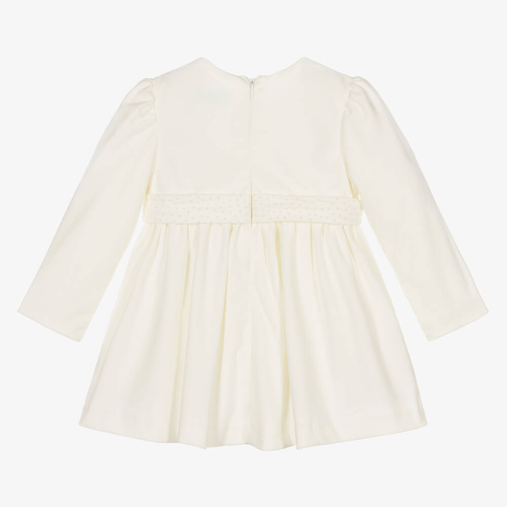 Abel & Lula-Кремовое бархатное платье с бантом | Childrensalon Outlet