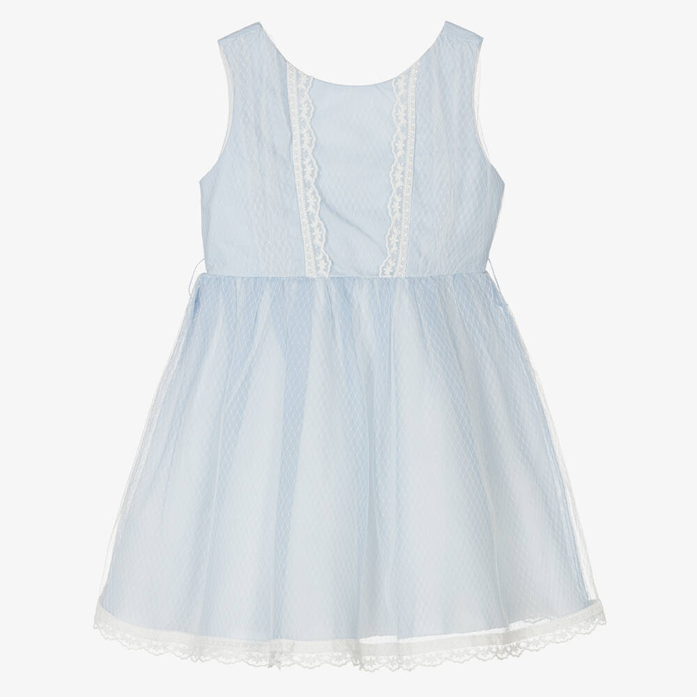 Abel & Lula-Girls Light Blue Tulle Dress | Childrensalon Outlet
