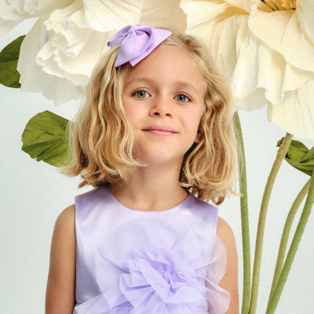 Abel & Lula-Girls Lilac Bow Hair Accessory | Childrensalon Outlet