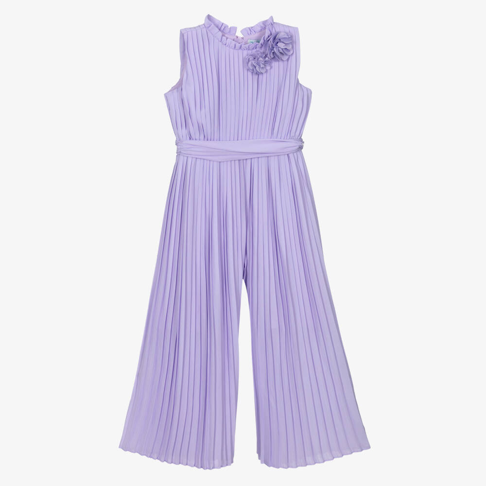 Abel & Lula-Girls Lilac Chiffon Romper Delight | Childrensalon Outlet