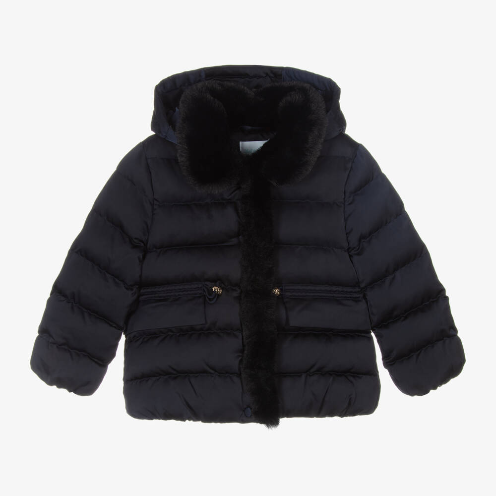 Abel & Lula-Girls Midnight Quilted Coat | Childrensalon Outlet