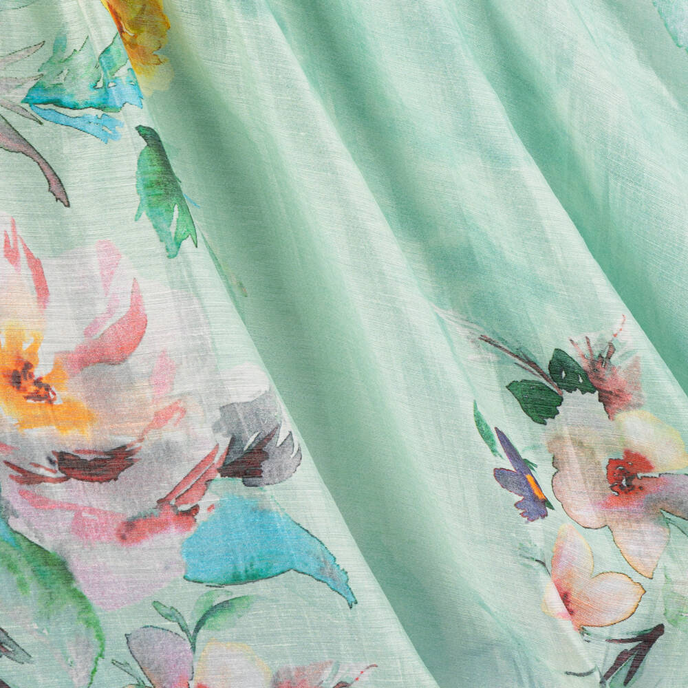 Abel & Lula-Girls Mint Linen Blossom Dress | Childrensalon Outlet