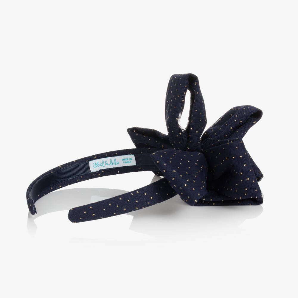 Abel & Lula-Синий ободок с бантом со стразами | Childrensalon Outlet