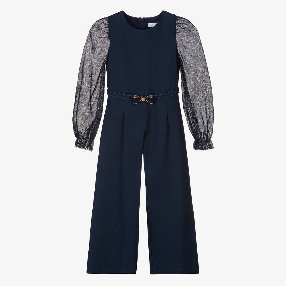 Abel & Lula - Girls Navy Blue Jumpsuit | Childrensalon