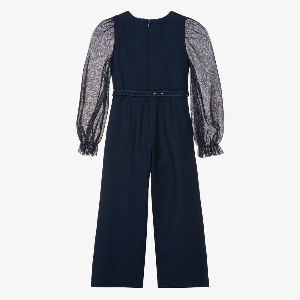 Abel Lula Girls Navy Blue Jumpsuit Childrensalon Outlet