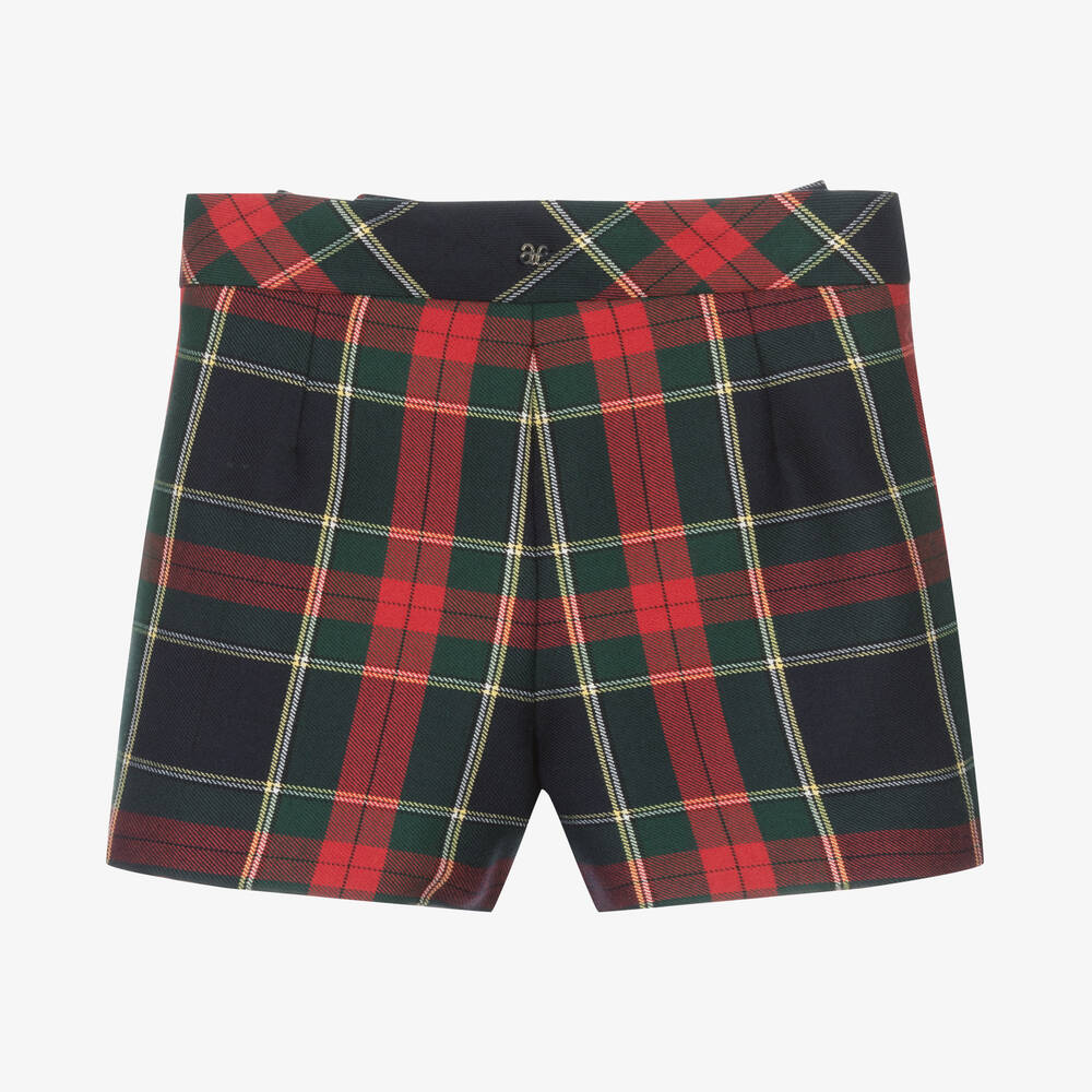 Abel & Lula-شورت مزيج تارتان لون كحلي وأحمر للبنات | Childrensalon Outlet