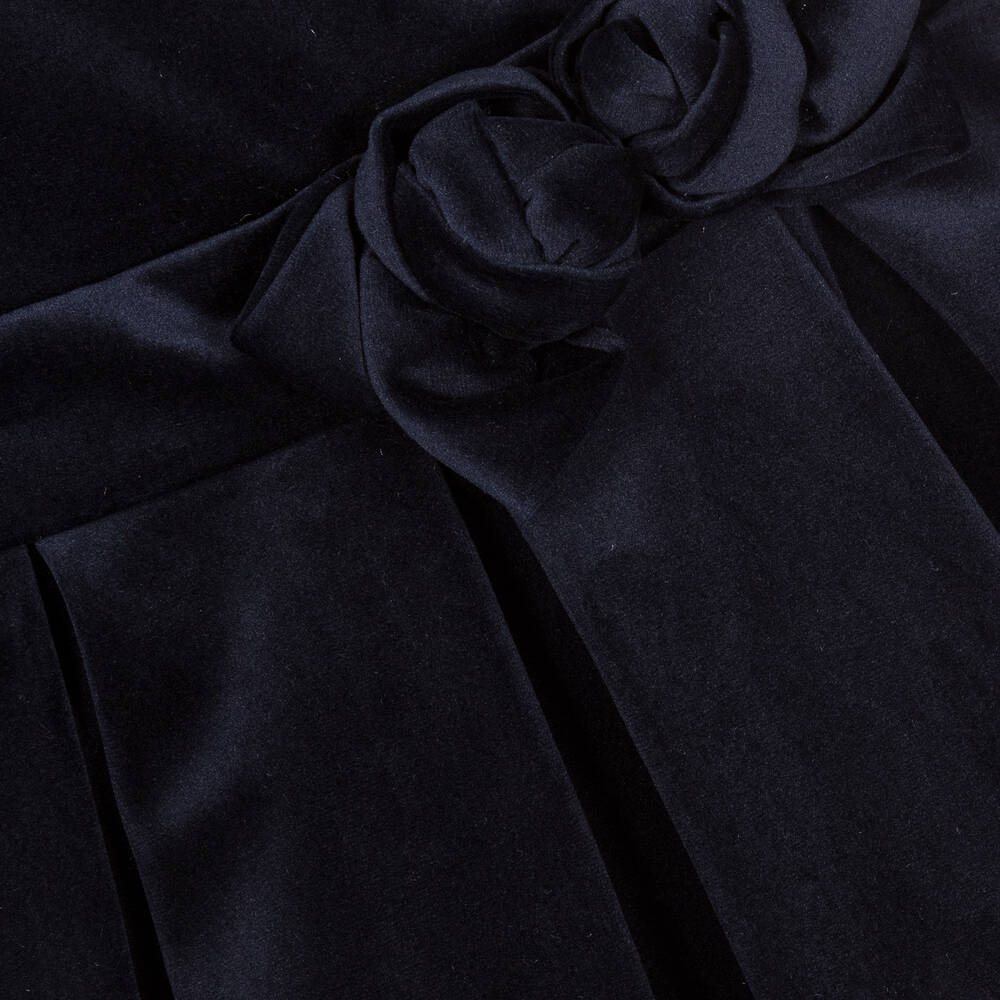 Abel & Lula-Girls Navy Blue Velvet Dress | Childrensalon Outlet