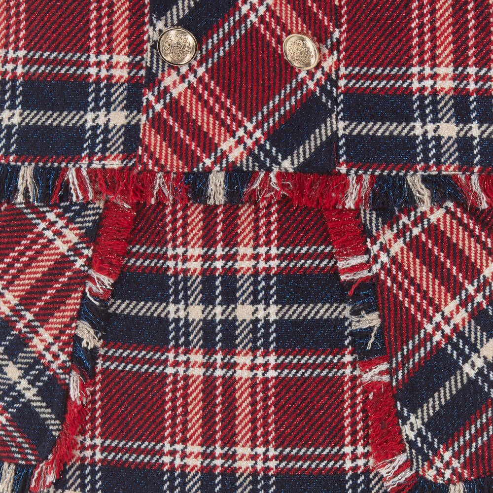Abel & Lula-Girls Navy & Red Check Dress | Childrensalon Outlet