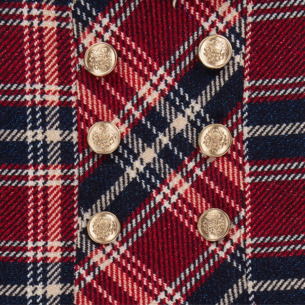 Abel & Lula-Girls Navy & Red Check Dress | Childrensalon Outlet