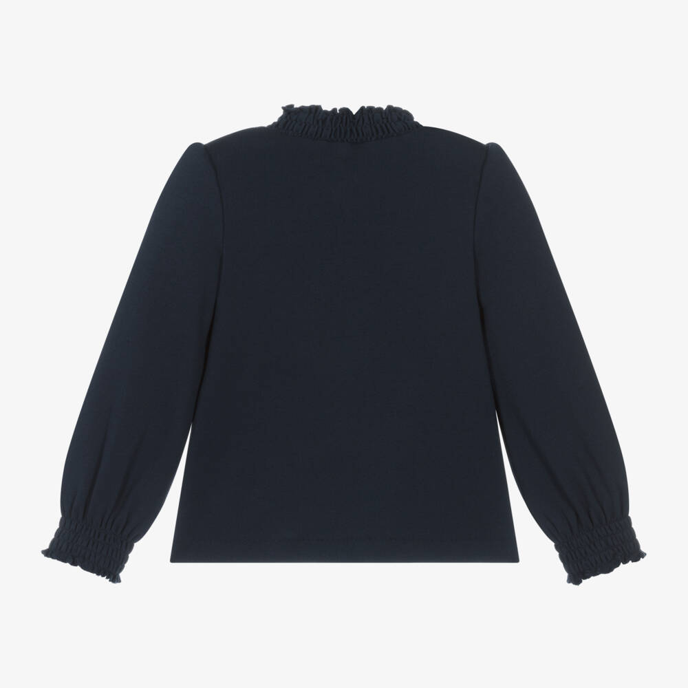 ابل اند لولا-توب بياقة عالية قطن لون كحلي | Childrensalon Outlet