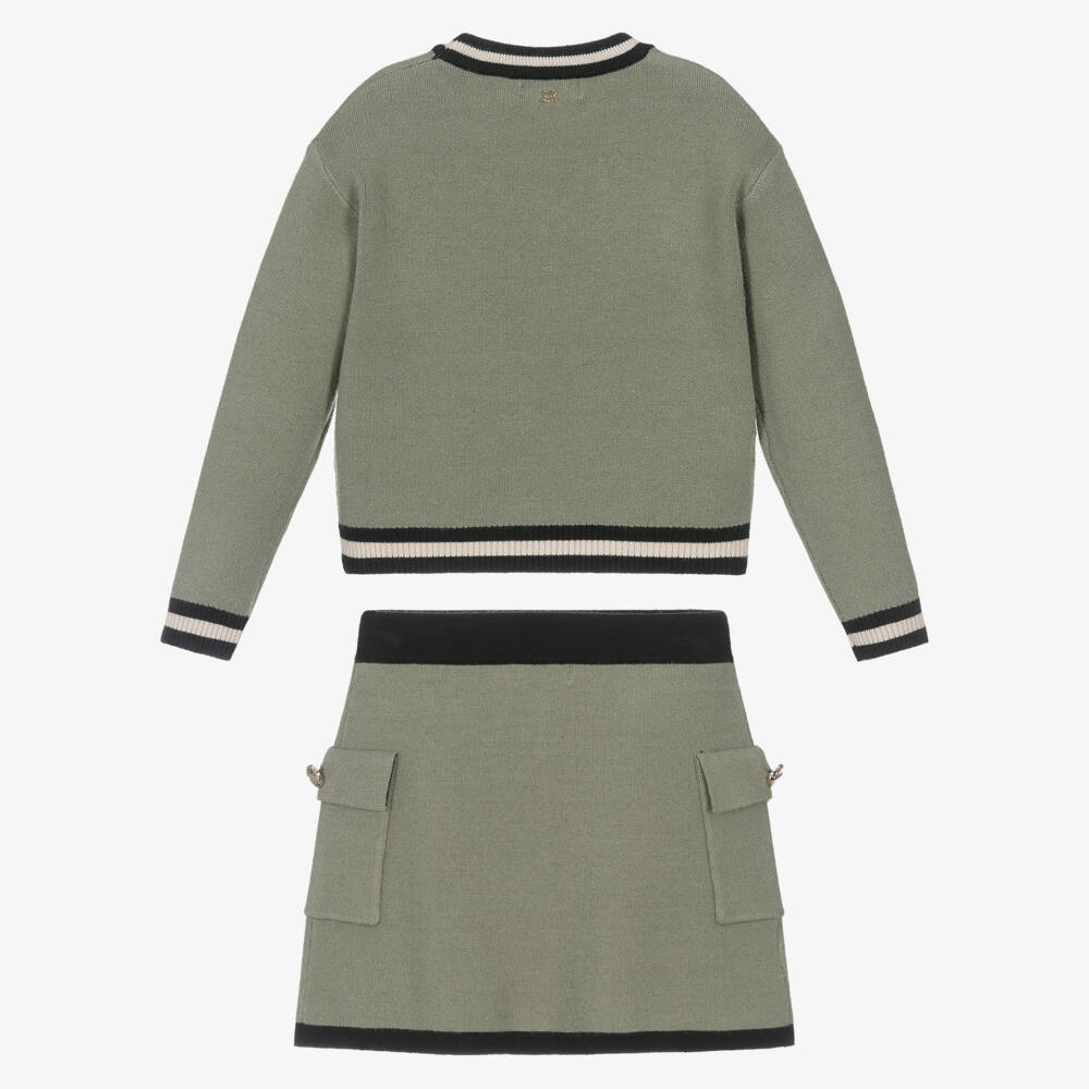 Abel & Lula-Оливковый вязаный комплект для девочек | Childrensalon Outlet