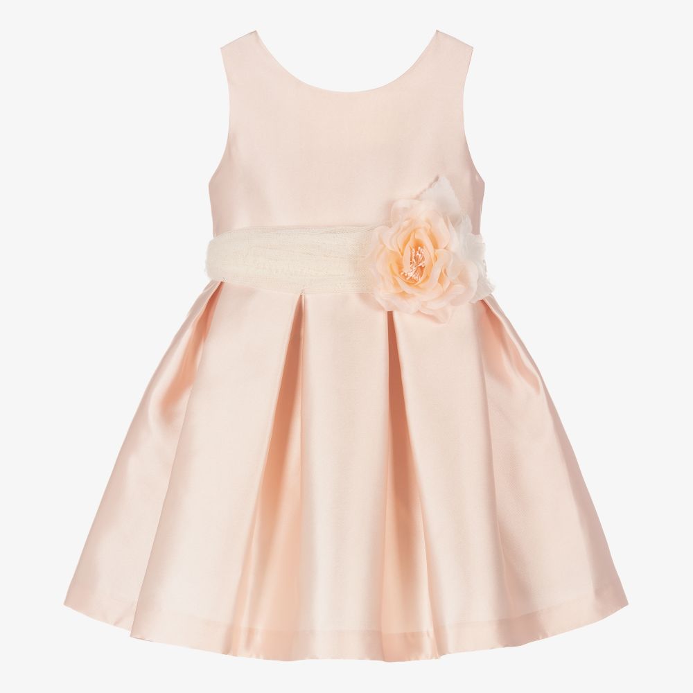 Abel & Lula-Girls Pale Pink Satin Dress | Childrensalon Outlet