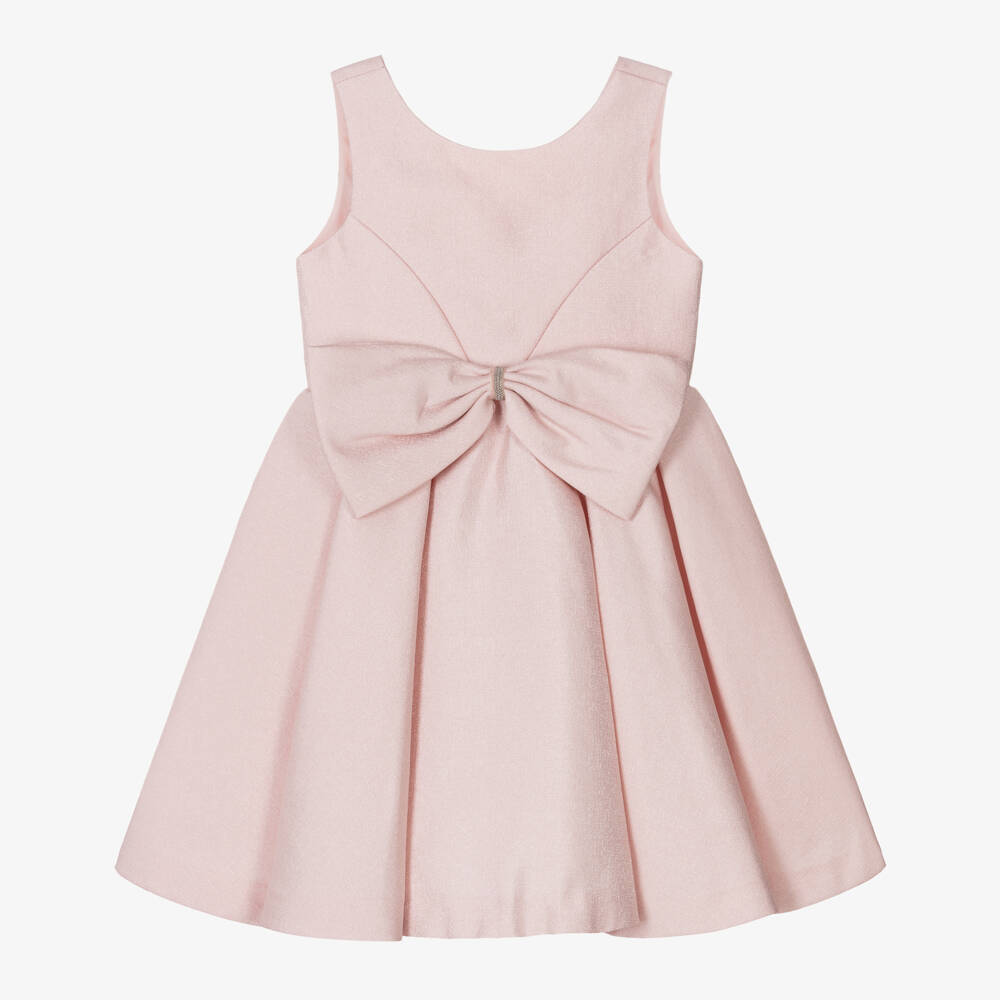 Abel & Lula-Girls Pink Bow Dress | Childrensalon Outlet