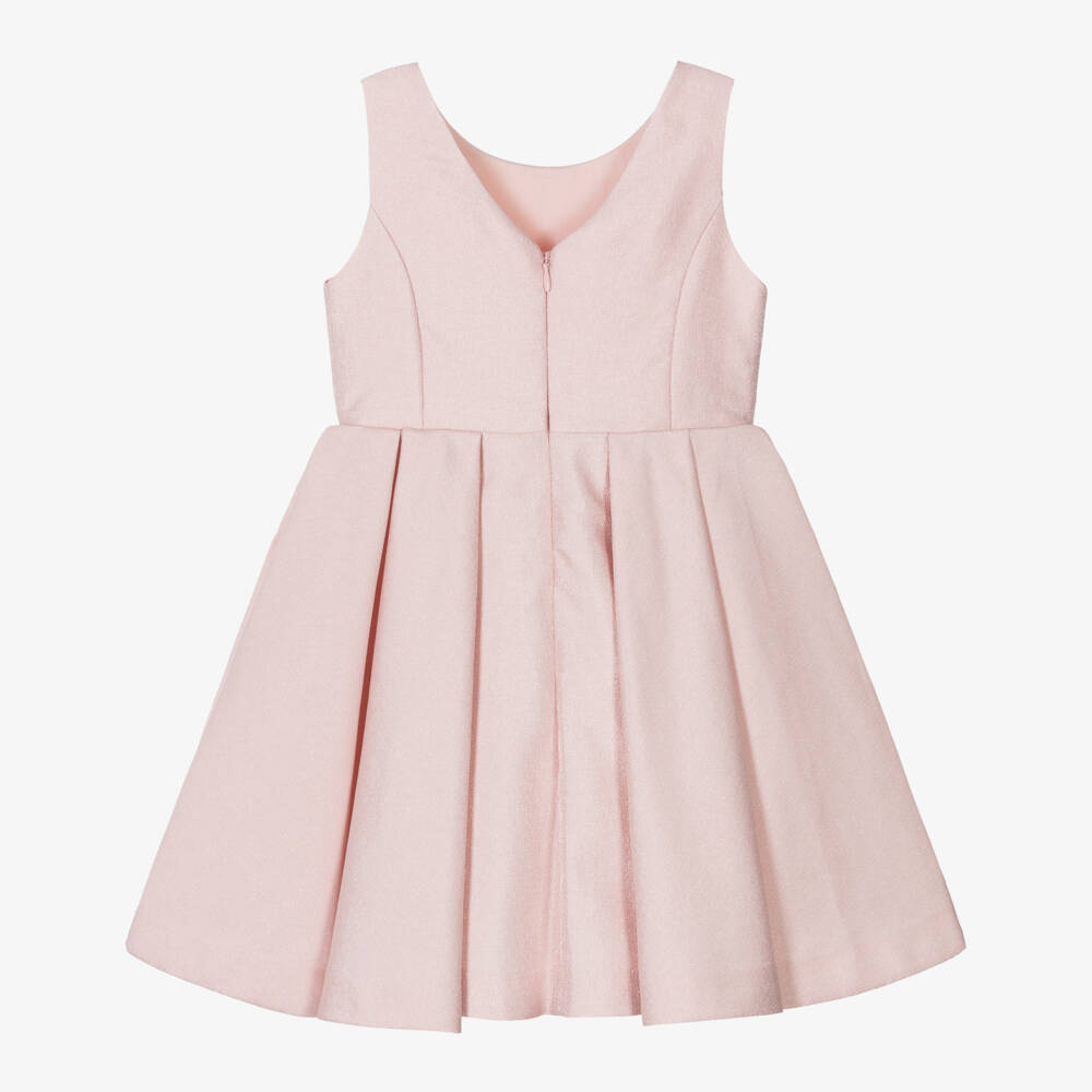 Abel & Lula-Girls Pink Bow Dress | Childrensalon Outlet