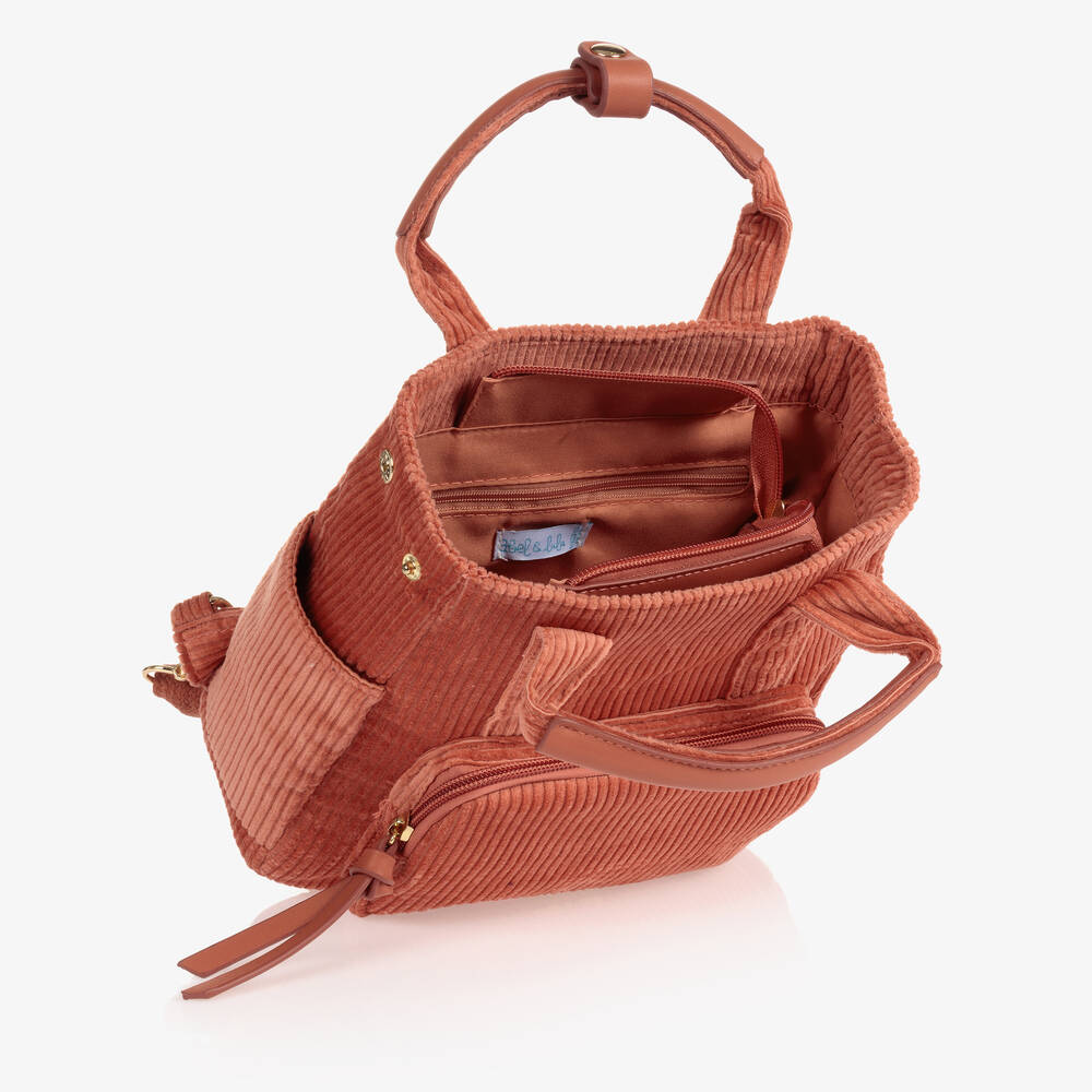 Abel & Lula - Girls Pink Corduroy Backpack (23cm