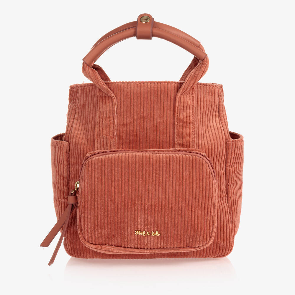 Abel & Lula-Girls Pink Corduroy Backpack (23cm) | Childrensalon Outlet