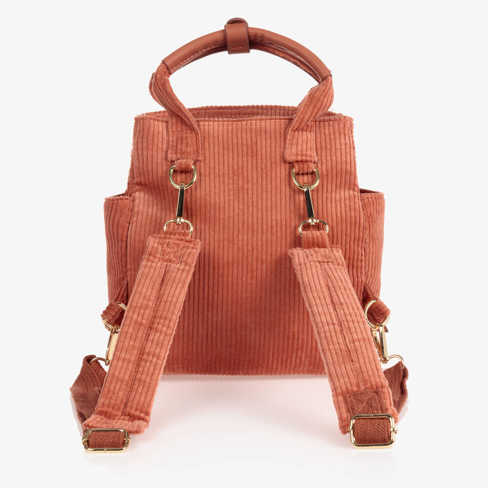 Abel & Lula-Girls Pink Corduroy Backpack (23cm) | Childrensalon Outlet