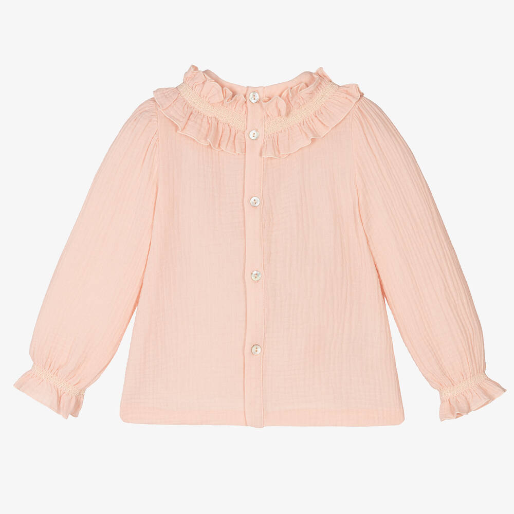 Abel & Lula-Girls Pink Cotton Blouse | Childrensalon Outlet