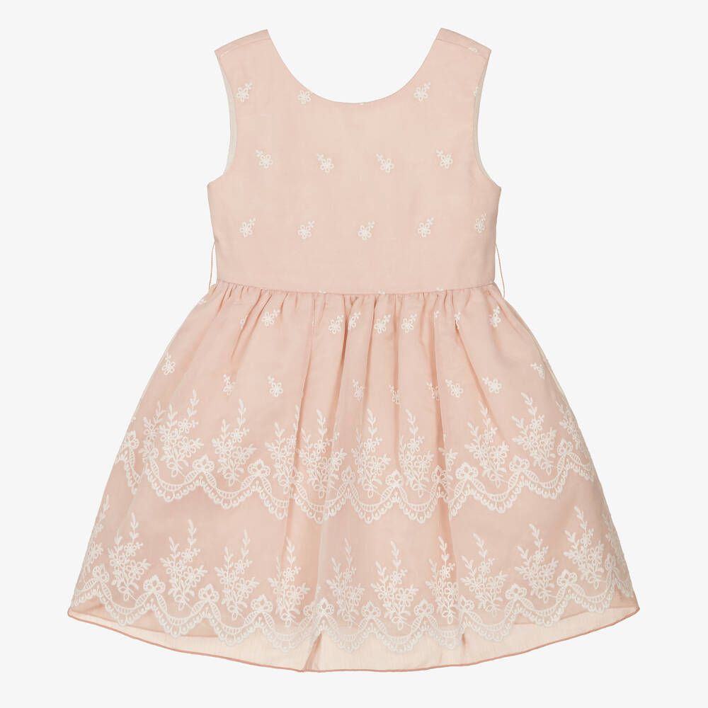 Abel & Lula-Розовое платье из органзы с вышивкой | Childrensalon Outlet