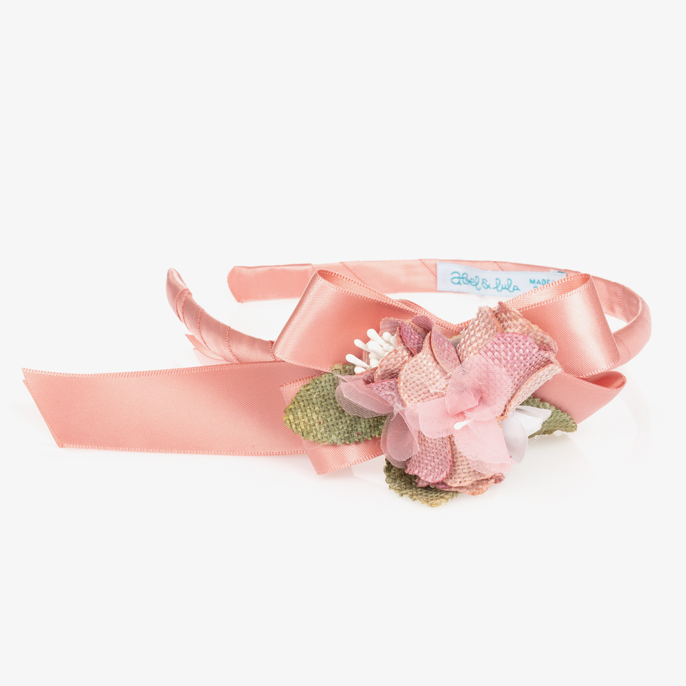 Abel & Lula-Girls Pink Floral Hairband | Childrensalon Outlet