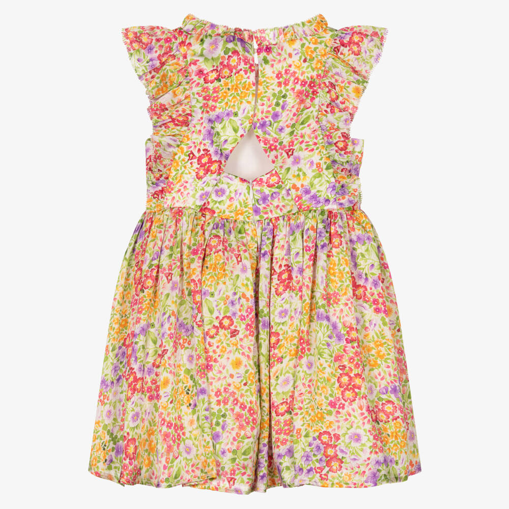 Abel & Lula-Girls Pink Floral Print Dress | Childrensalon Outlet