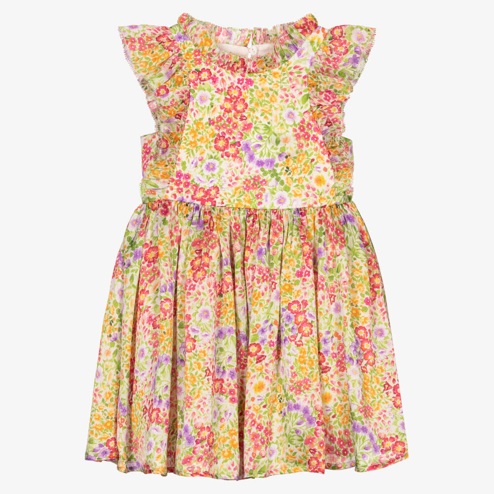 Abel & Lula-Girls Pink Floral Print Dress | Childrensalon Outlet