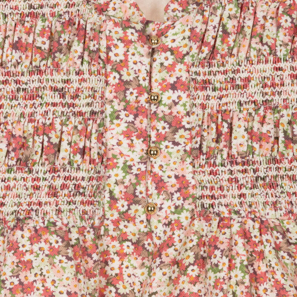 Abel & Lula-Розовое платье в цветочек со сборками | Childrensalon Outlet