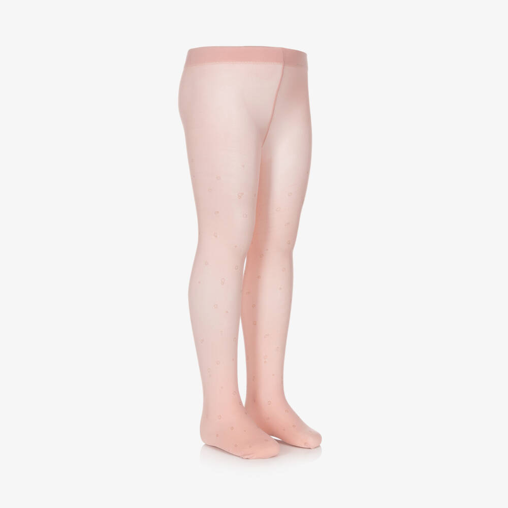 Abel & Lula-Girls Pink & Glitter Bubble Print Tights | Childrensalon Outlet