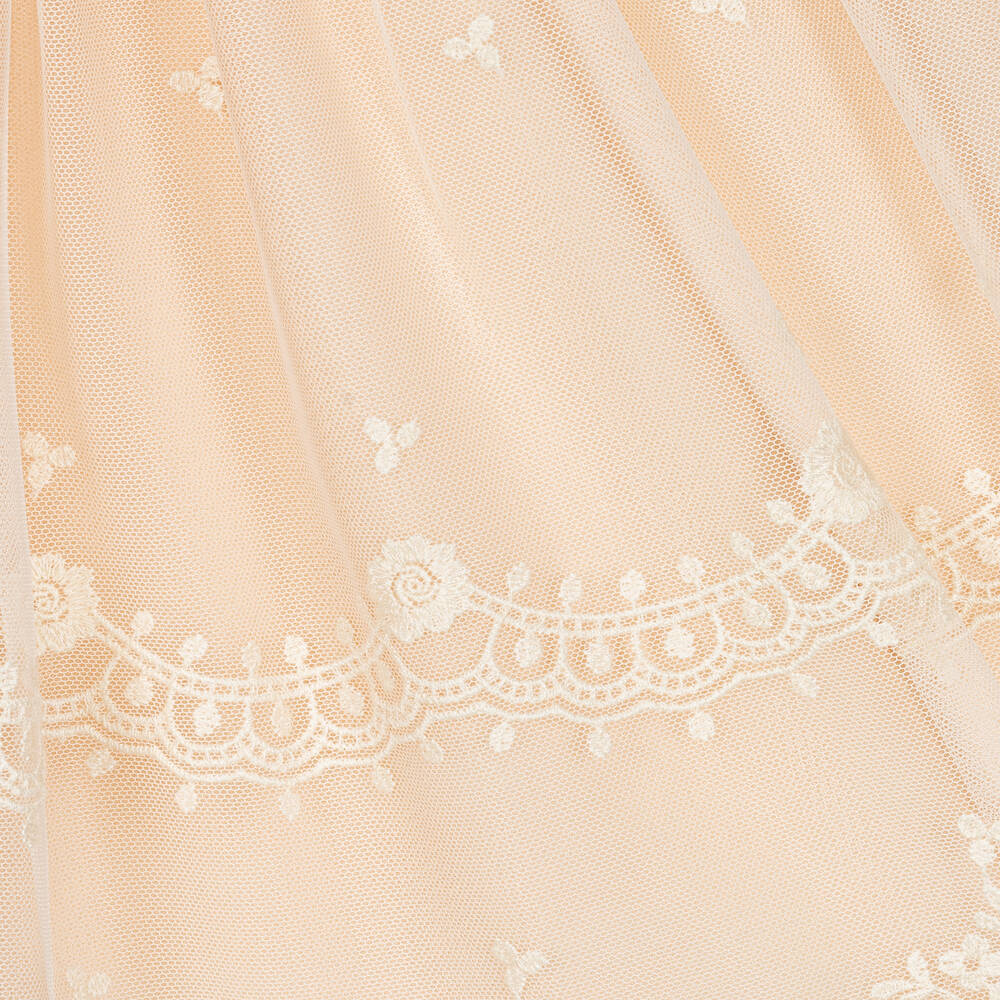 Abel & Lula-Girls Pink & Ivory Embroidered Tulle Dress | Childrensalon Outlet