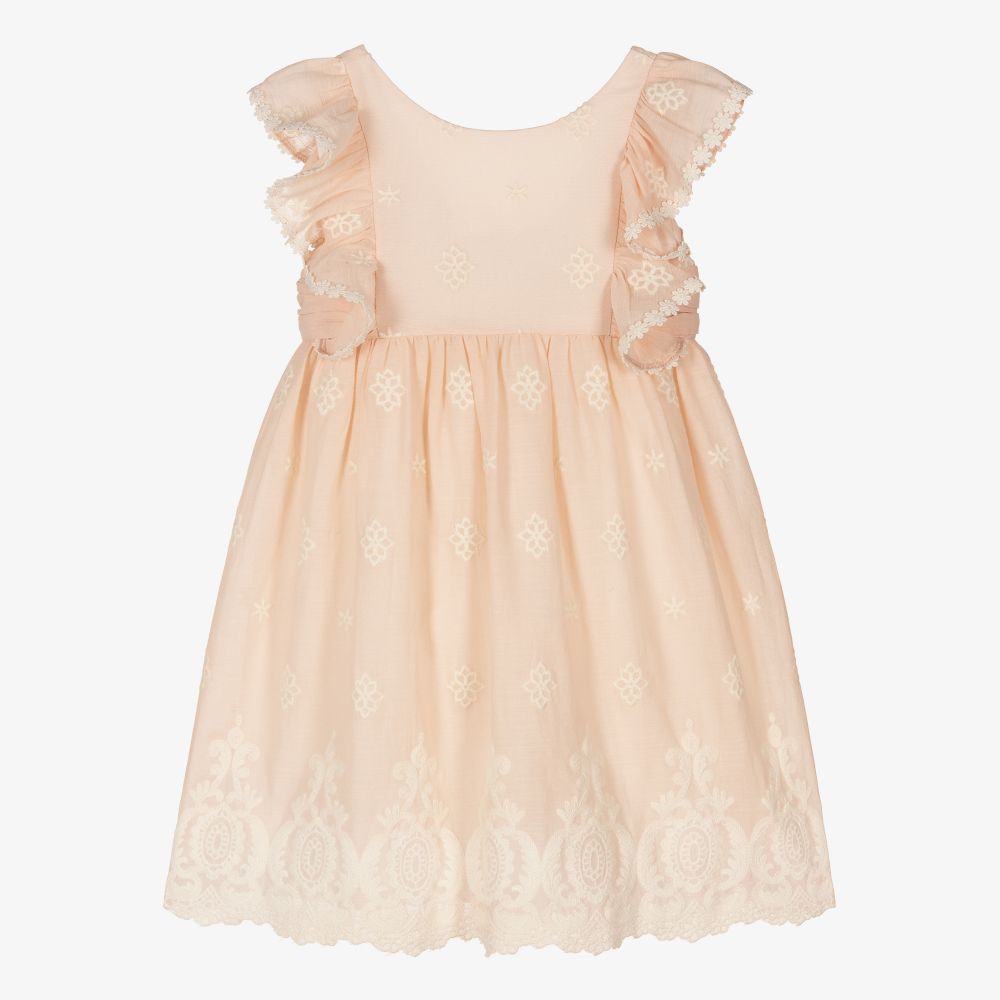 Abel & Lula - Spitzenkleid in Rosa und Elfenbein (M) | Childrensalon