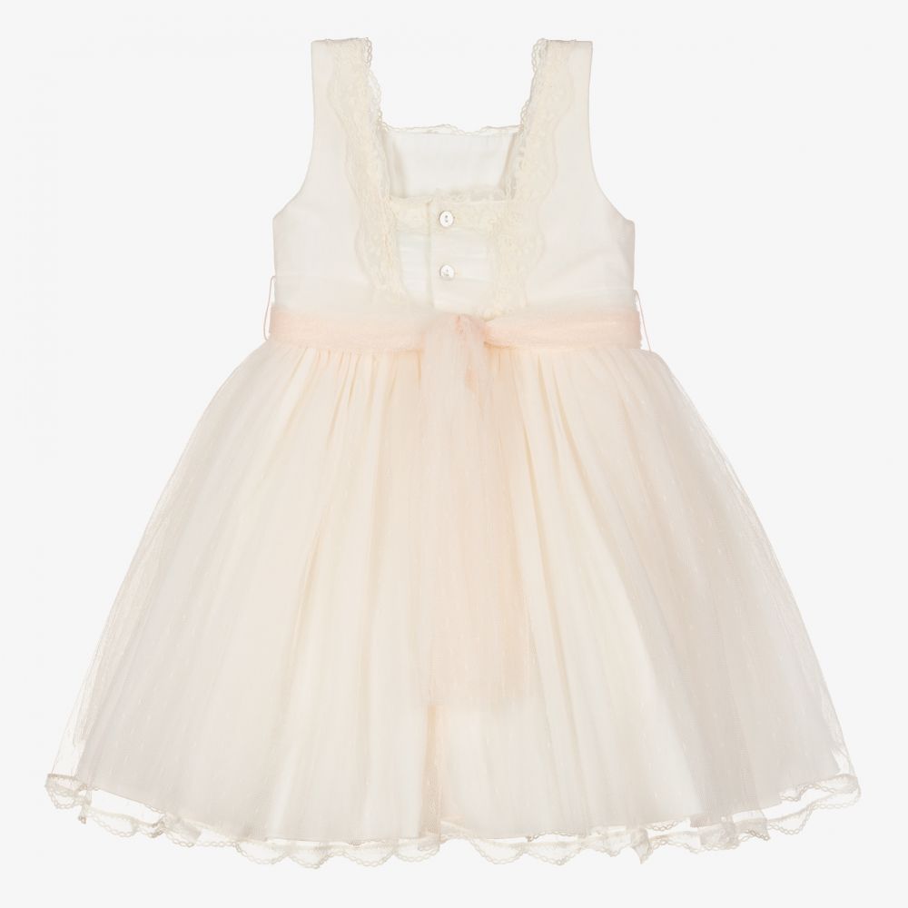 Abel & Lula-Girls Pink & Ivory Tulle Dress | Childrensalon Outlet