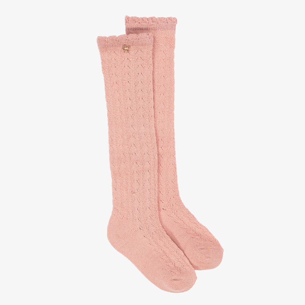 Abel & Lula-جوارب وردية محبوكة للبنات | Childrensalon Outlet