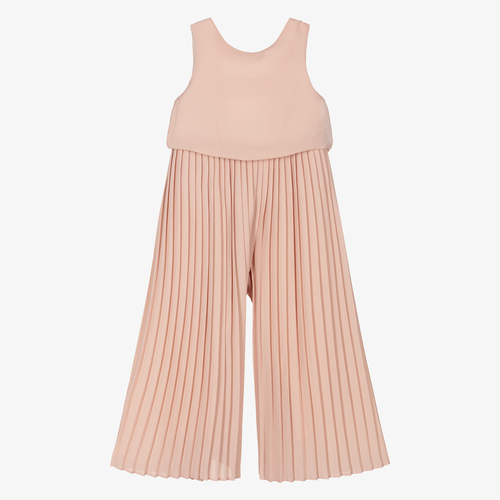 Abel & Lula - Girls Pink Palazzo Jumpsuit | Childrensalon