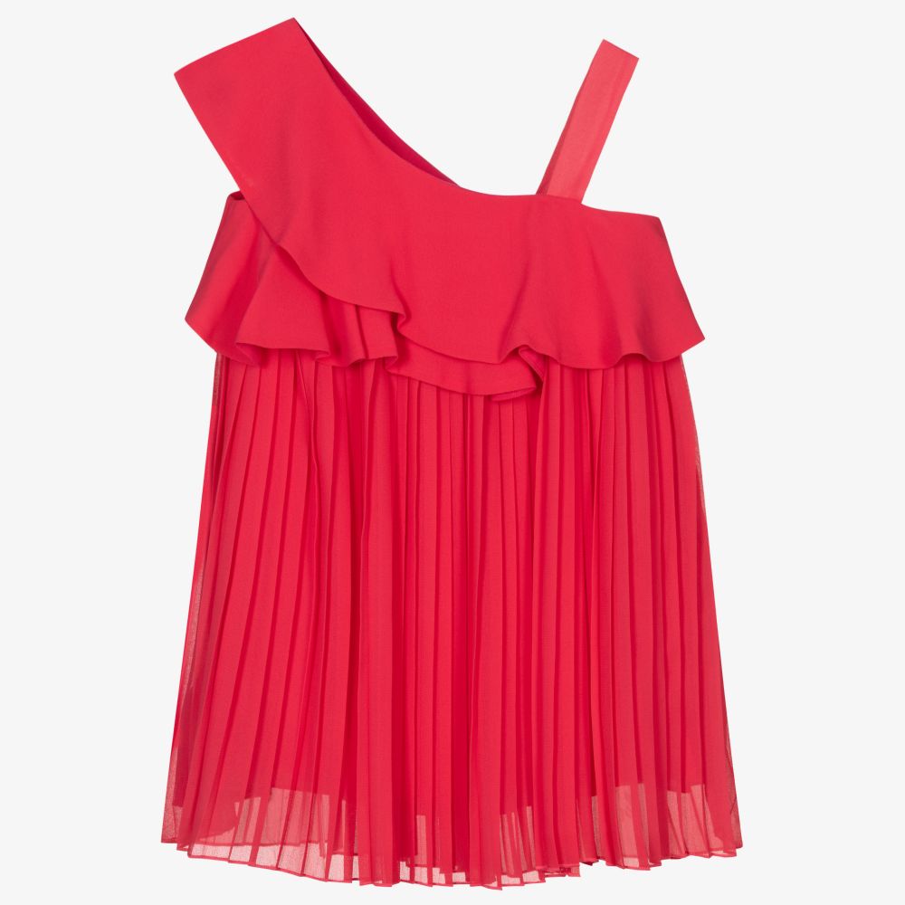 Abel & Lula - Girls Pink Pleated Dress | Childrensalon