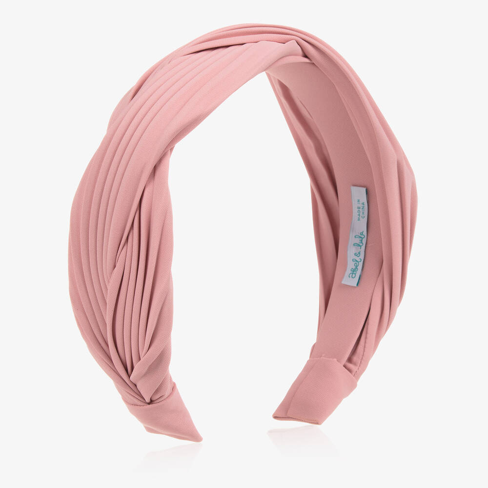 Abel & Lula-Girls Pink Pleated Hairband | Childrensalon Outlet
