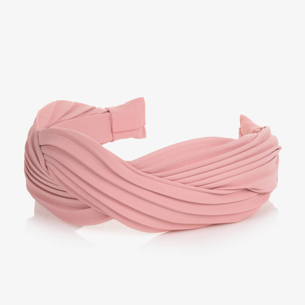 Abel & Lula-Girls Pink Pleated Hairband | Childrensalon Outlet