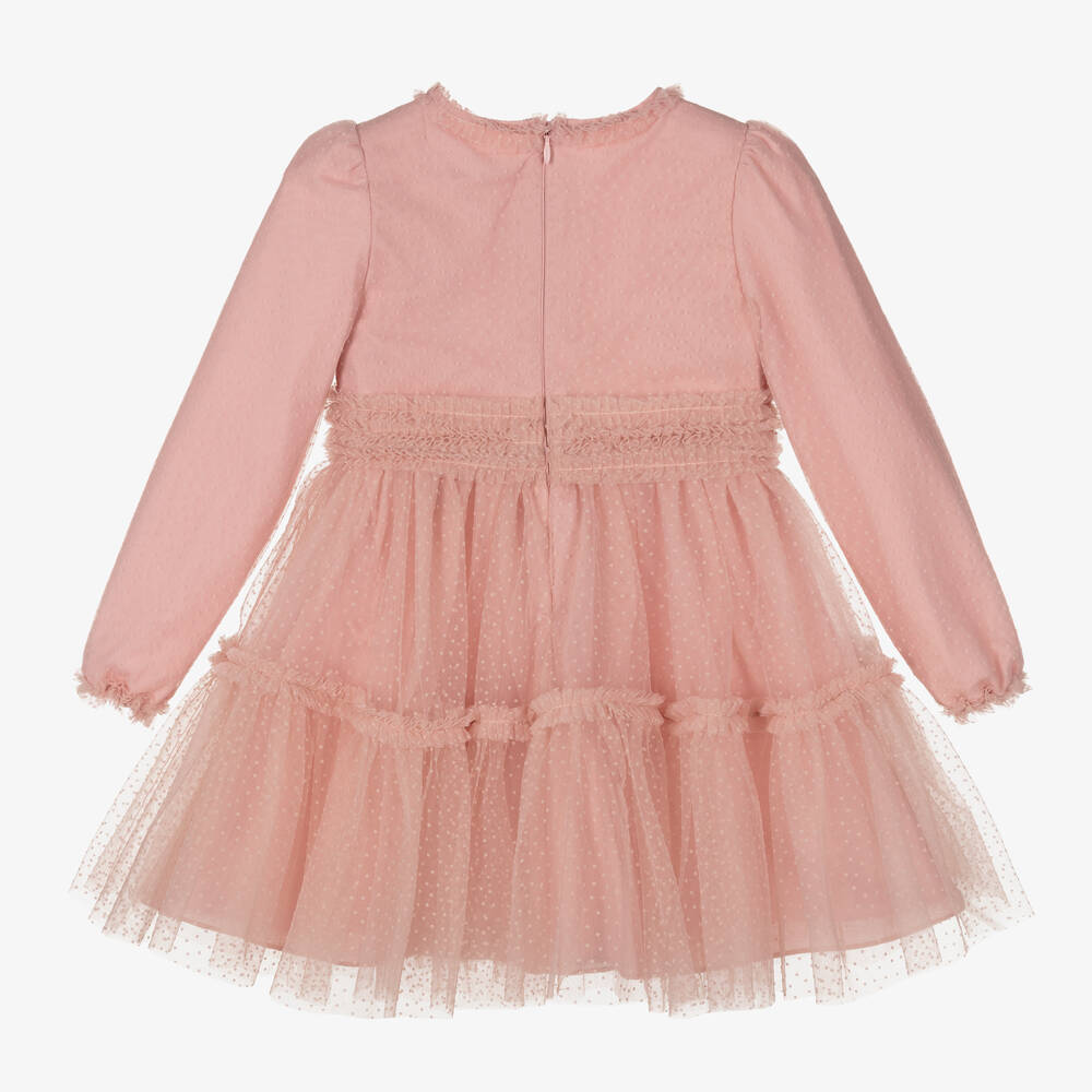 Abel & Lula-Girls Pink Polka Dot Dress | Childrensalon Outlet