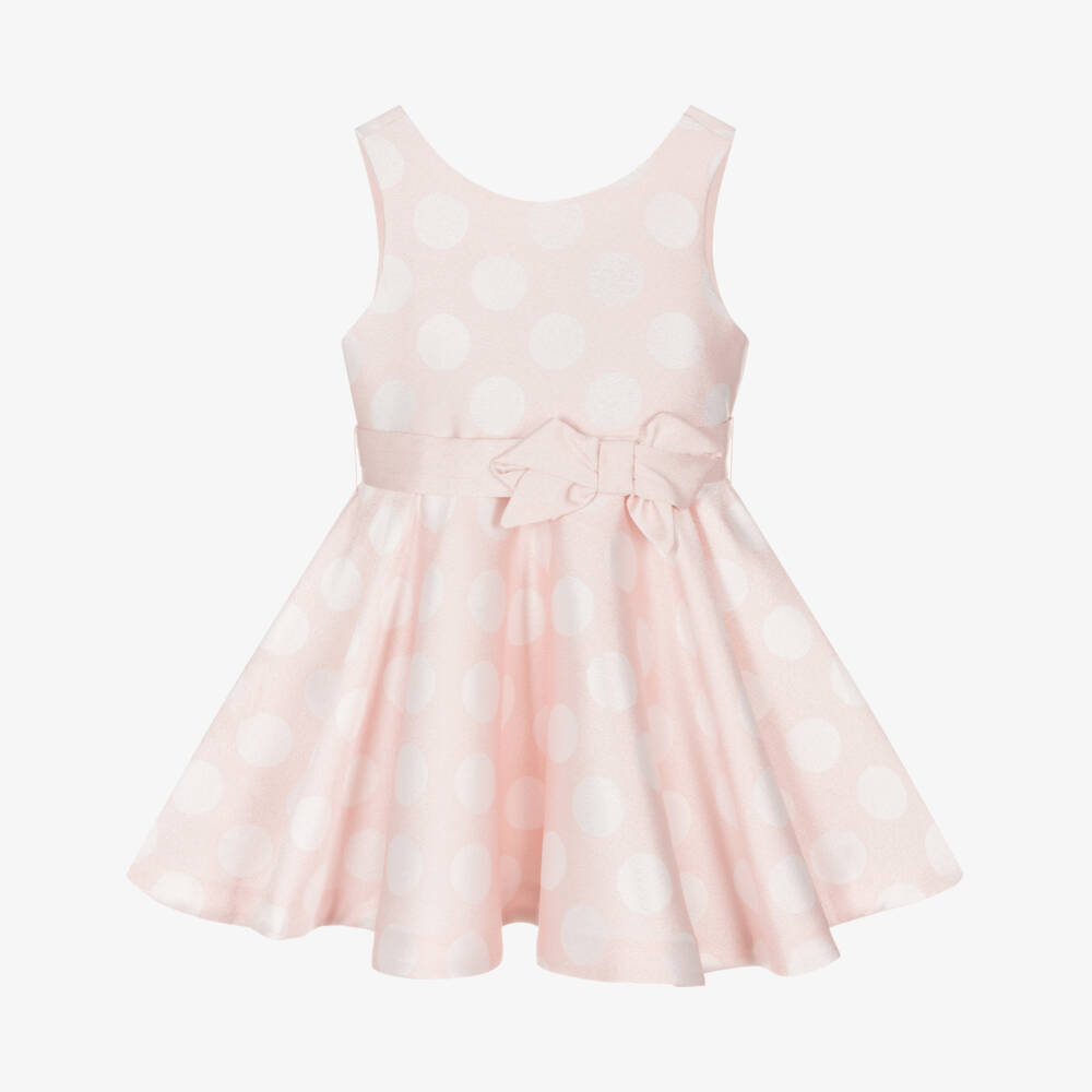 Abel & Lula-Girls Pink Polka Dot Dress | Childrensalon Outlet