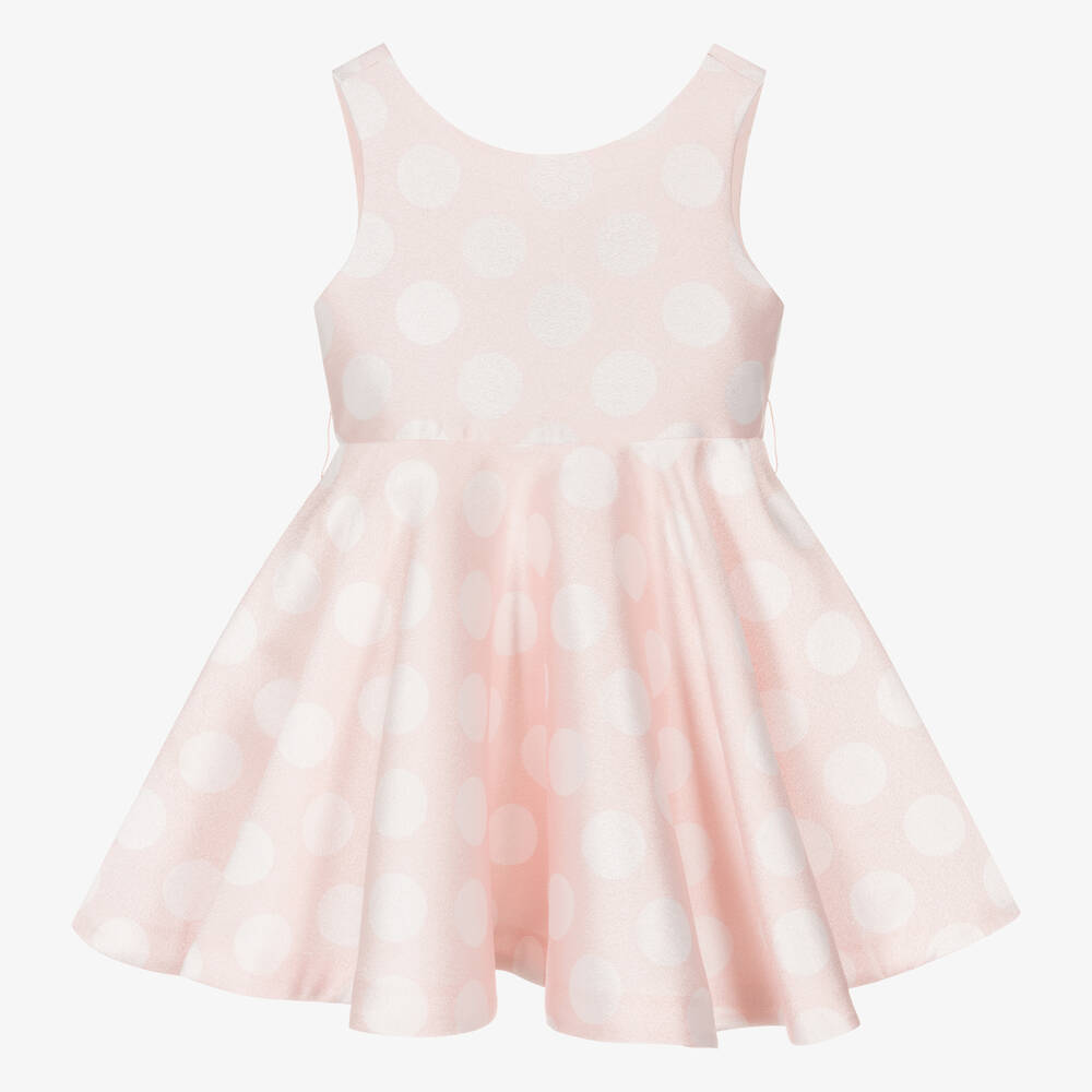 Abel & Lula-Girls Pink Polka Dot Dress | Childrensalon Outlet
