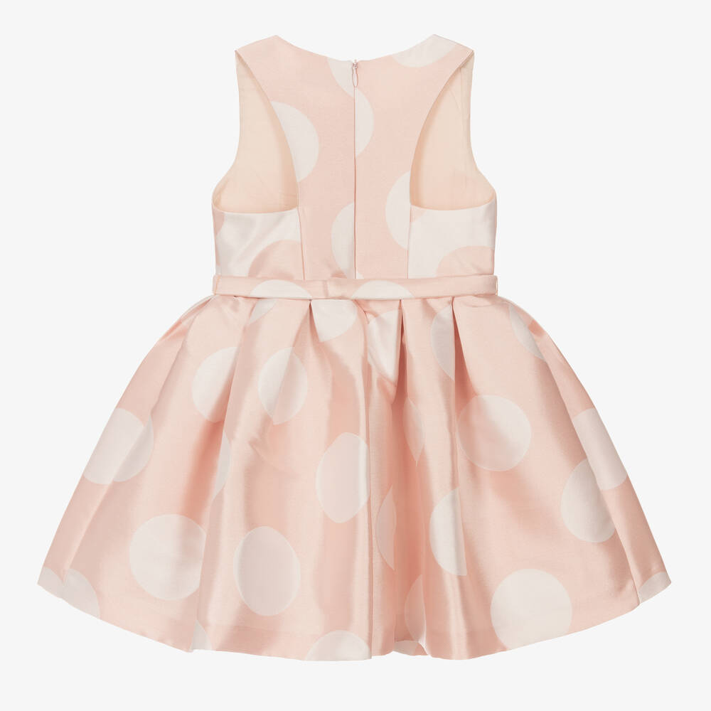 Abel & Lula-Girls Pink Polka Dot Satin Dress | Childrensalon Outlet