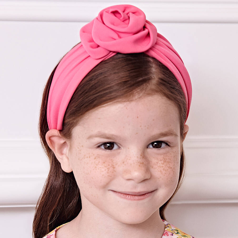 Abel & Lula-طوق شعر بوردة لون زهري للبنات | Childrensalon Outlet