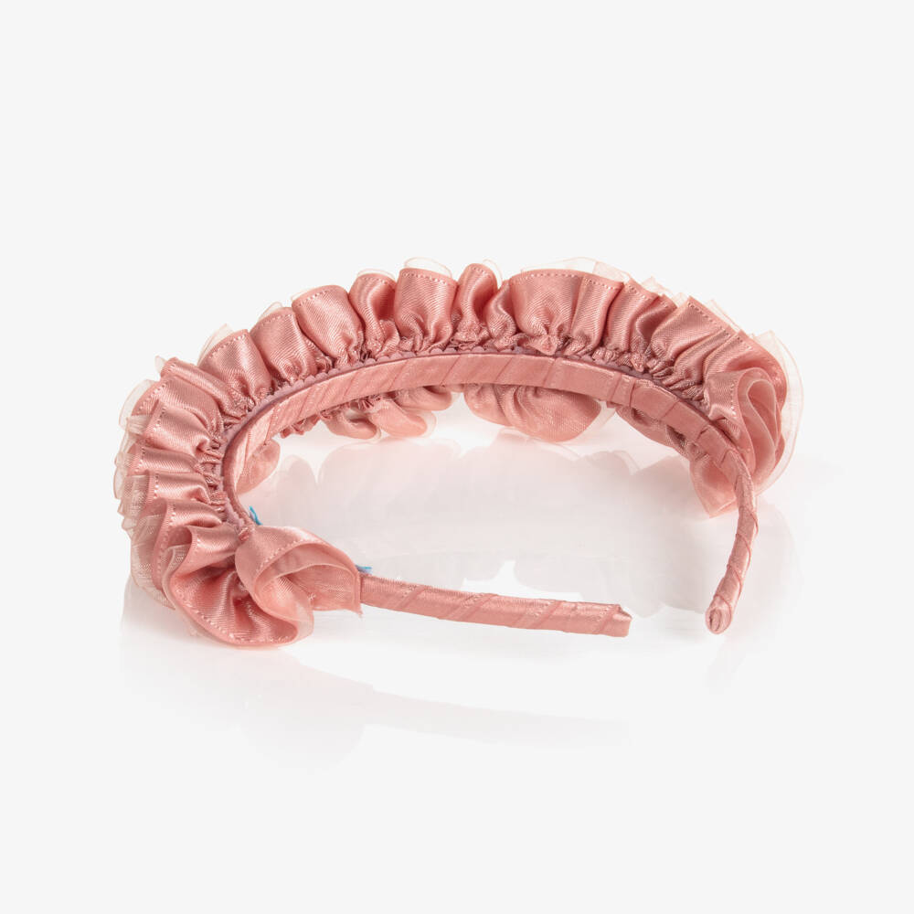 Abel & Lula-Girls Pink Ruffle Hairband | Childrensalon Outlet